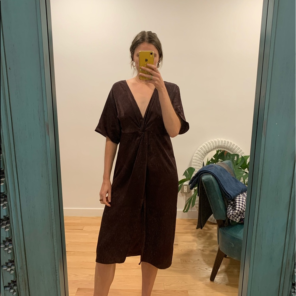 Dark purple Zara satin-like dress